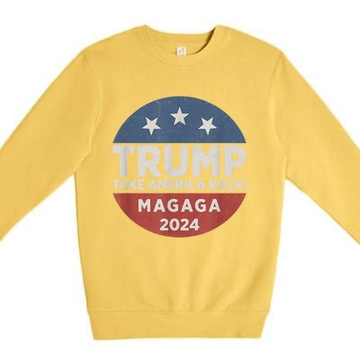 Trump Magaga Take America Back Bald Eagle Trump 2024 Magaga Premium Crewneck Sweatshirt