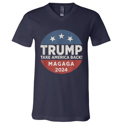 Trump Magaga Take America Back Bald Eagle Trump 2024 Magaga V-Neck T-Shirt