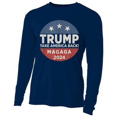 Trump Magaga Take America Back Bald Eagle Trump 2024 Magaga Cooling Performance Long Sleeve Crew