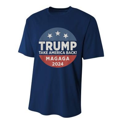 Trump Magaga Take America Back Bald Eagle Trump 2024 Magaga Performance Sprint T-Shirt