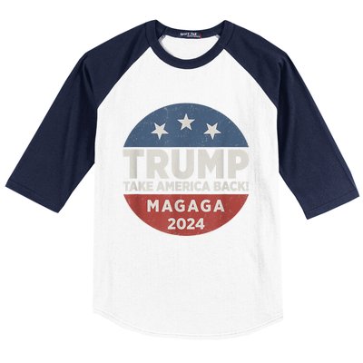 Trump Magaga Take America Back Bald Eagle Trump 2024 Magaga Baseball Sleeve Shirt