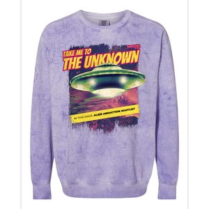 Take Me To The Unknown UFO Alien Colorblast Crewneck Sweatshirt