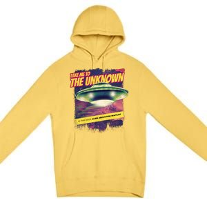 Take Me To The Unknown UFO Alien Premium Pullover Hoodie