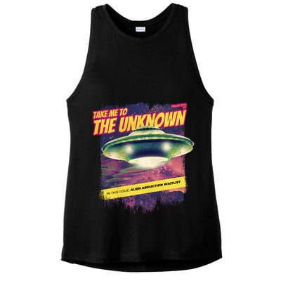 Take Me To The Unknown UFO Alien Ladies PosiCharge Tri-Blend Wicking Tank