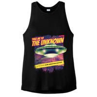 Take Me To The Unknown UFO Alien Ladies PosiCharge Tri-Blend Wicking Tank