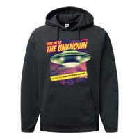 Take Me To The Unknown UFO Alien Performance Fleece Hoodie