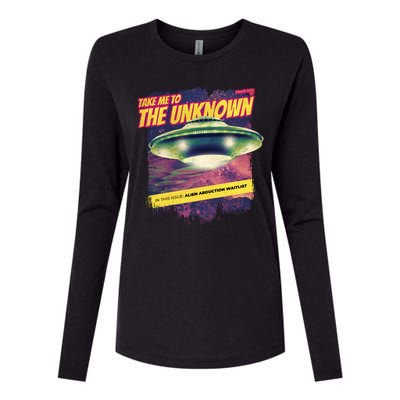 Take Me To The Unknown UFO Alien Womens Cotton Relaxed Long Sleeve T-Shirt