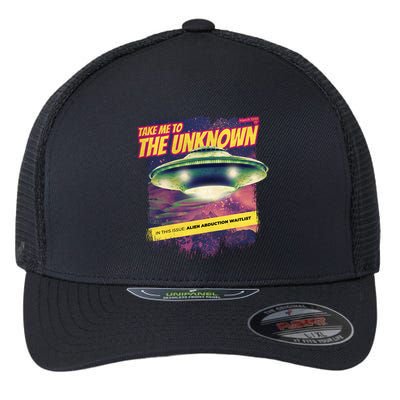 Take Me To The Unknown UFO Alien Flexfit Unipanel Trucker Cap