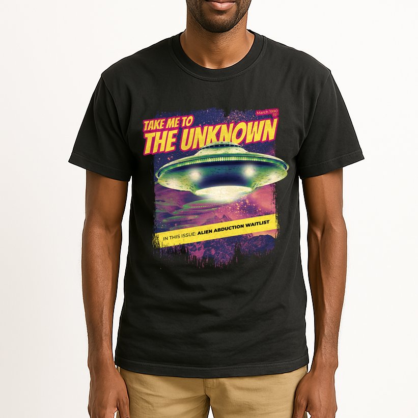 Take Me To The Unknown UFO Alien Tall T-Shirt