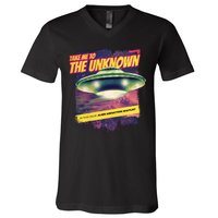 Take Me To The Unknown UFO Alien V-Neck T-Shirt