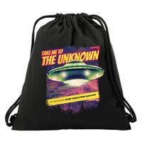 Take Me To The Unknown UFO Alien Drawstring Bag