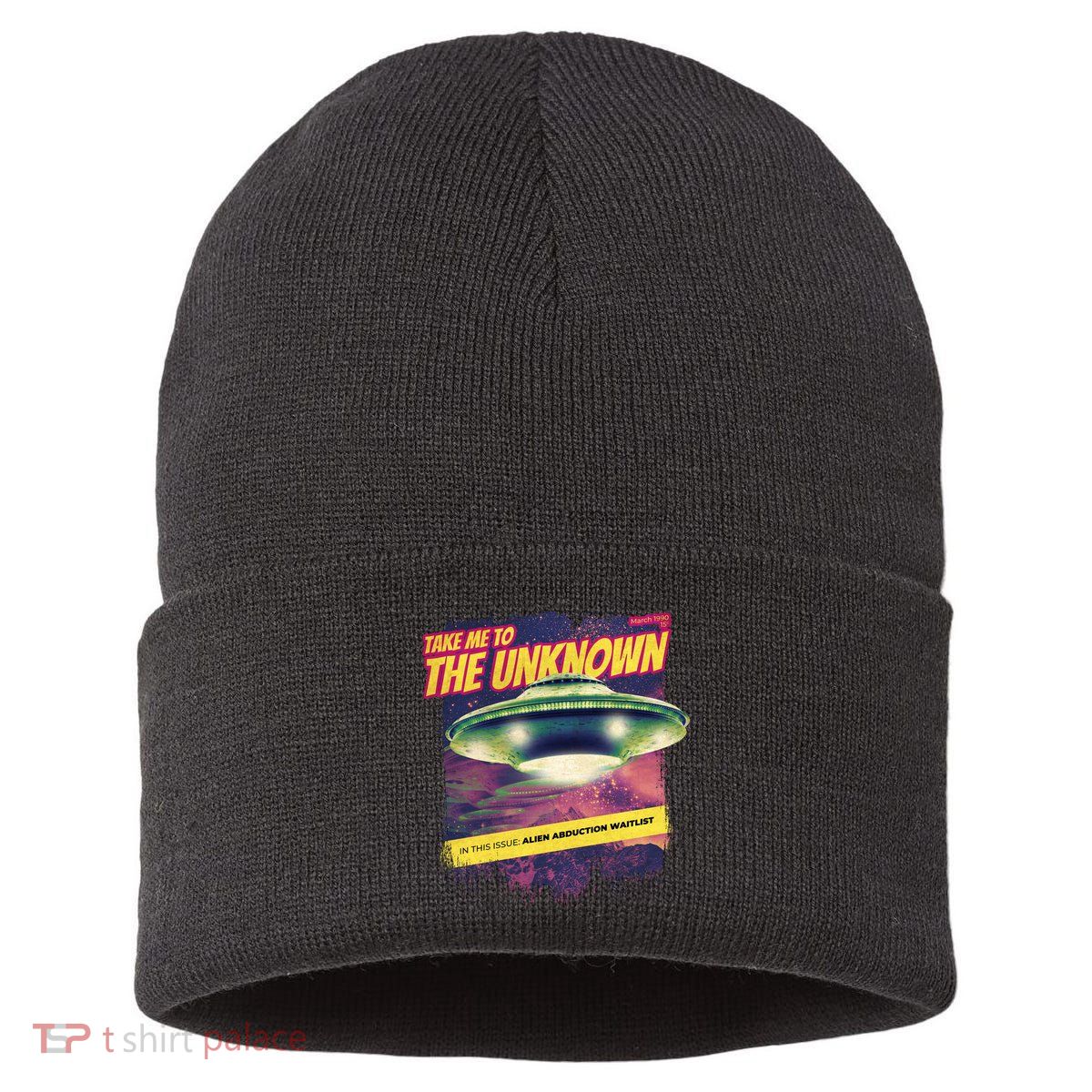 Take Me To The Unknown UFO Alien Sustainable Knit Beanie