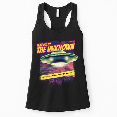 Take Me To The Unknown UFO Alien Womens Tank Top