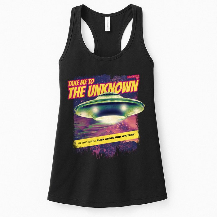 Take Me To The Unknown UFO Alien Womens Tank Top
