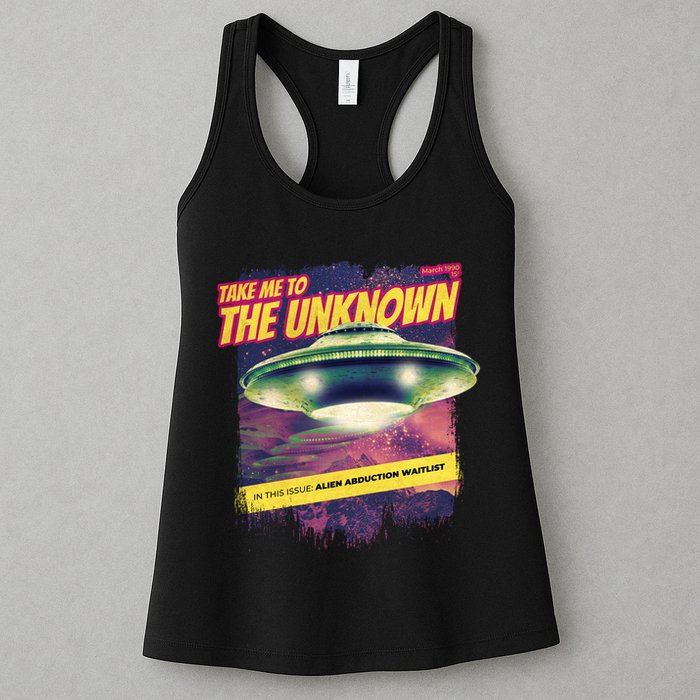 Take Me To The Unknown UFO Alien Womens Tank Top