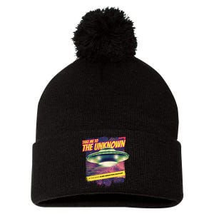 Take Me To The Unknown UFO Alien Pom Pom 12in Knit Beanie