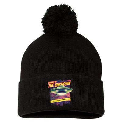 Take Me To The Unknown UFO Alien Pom Pom 12in Knit Beanie