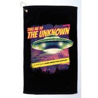 Take Me To The Unknown UFO Alien Golf Towel