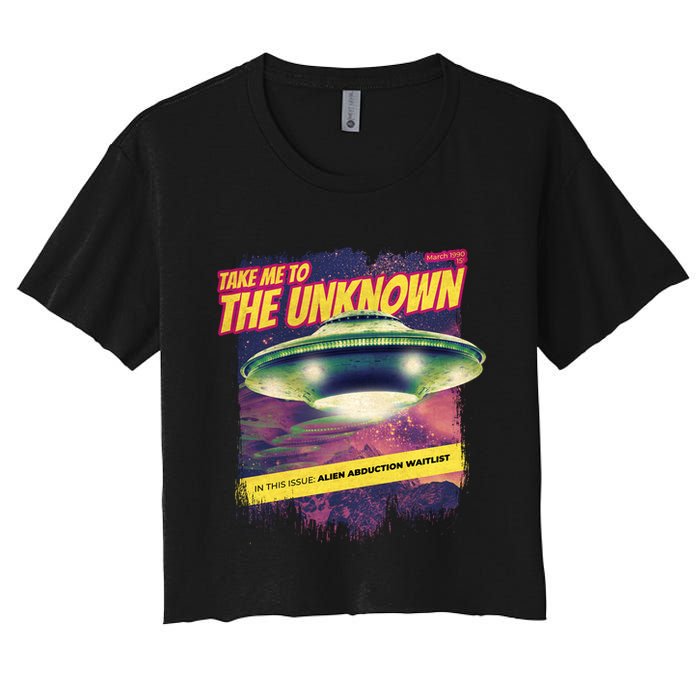 Take Me To The Unknown UFO Alien Crop Top