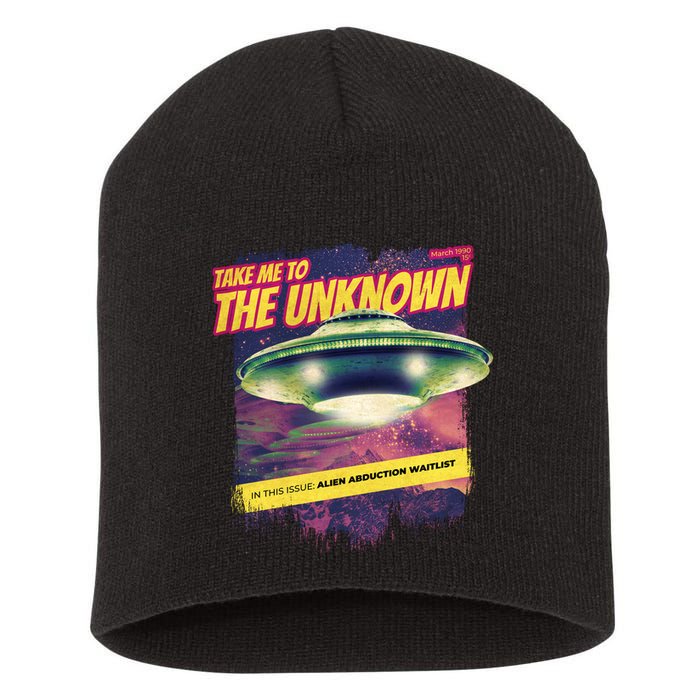 Take Me To The Unknown UFO Alien Short Acrylic Beanie