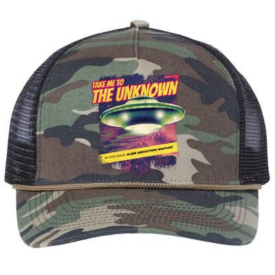 Take Me To The Unknown UFO Alien Retro Rope Trucker Hat Cap