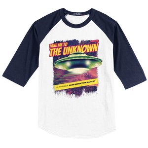 Take Me To The Unknown UFO Alien Baseball Sleeve Shirt