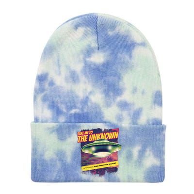 Take Me To The Unknown UFO Alien Tie Dye 12in Knit Beanie