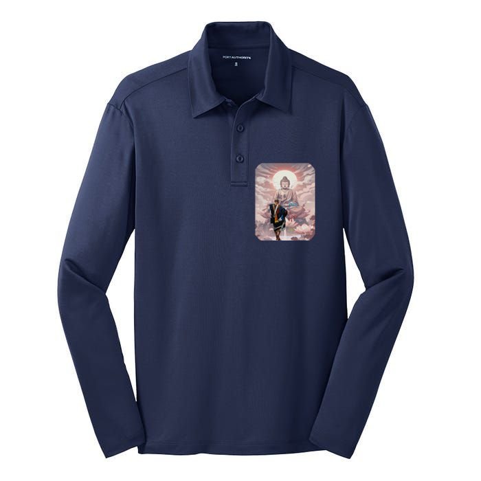 Thich Minh Tue On Back Monks Vietnamese Minh Tue Silk Touch Performance Long Sleeve Polo