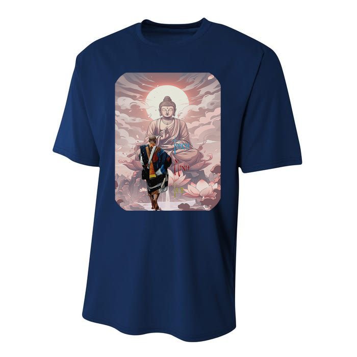 Thich Minh Tue On Back Monks Vietnamese Minh Tue Performance Sprint T-Shirt