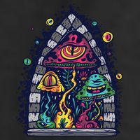 Trippy Mushrooms Cool Comfort Performance Bucket Hat