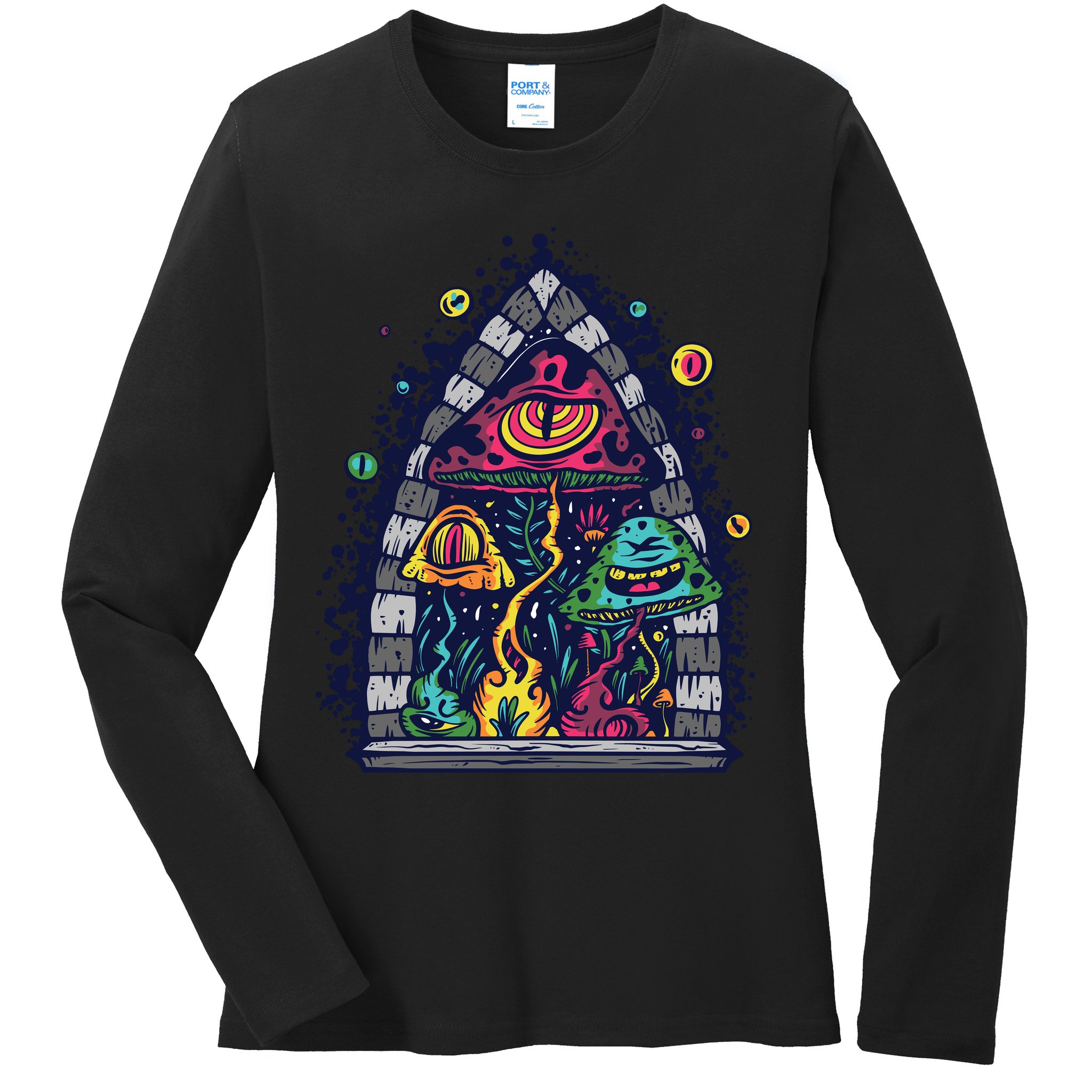 Trippy Mushrooms Ladies Long Sleeve Shirt