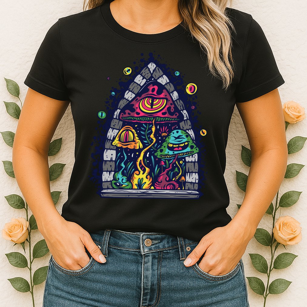 Trippy Mushrooms Womens T-Shirt
