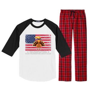 Trumpgivnig Make Thanksgiving Great Again Partyturkey Flag Cool Gift Raglan Sleeve Pajama Set