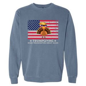 Trumpgivnig Make Thanksgiving Great Again Partyturkey Flag Cool Gift Garment-Dyed Sweatshirt