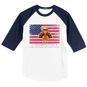 Trumpgivnig Make Thanksgiving Great Again Partyturkey Flag Cool Gift Baseball Sleeve Shirt