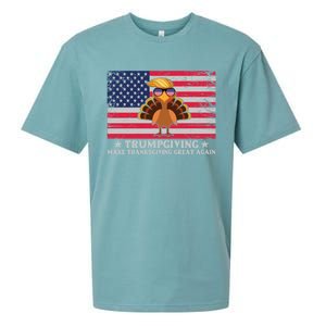 Trumpgivnig Make Thanksgiving Great Again Partyturkey Flag Cool Gift Sueded Cloud Jersey T-Shirt