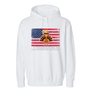 Trumpgivnig Make Thanksgiving Great Again Partyturkey Flag Cool Gift Garment-Dyed Fleece Hoodie