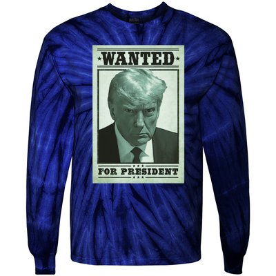 Trump Mugshot Tie-Dye Long Sleeve Shirt