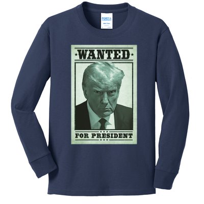 Trump Mugshot Kids Long Sleeve Shirt