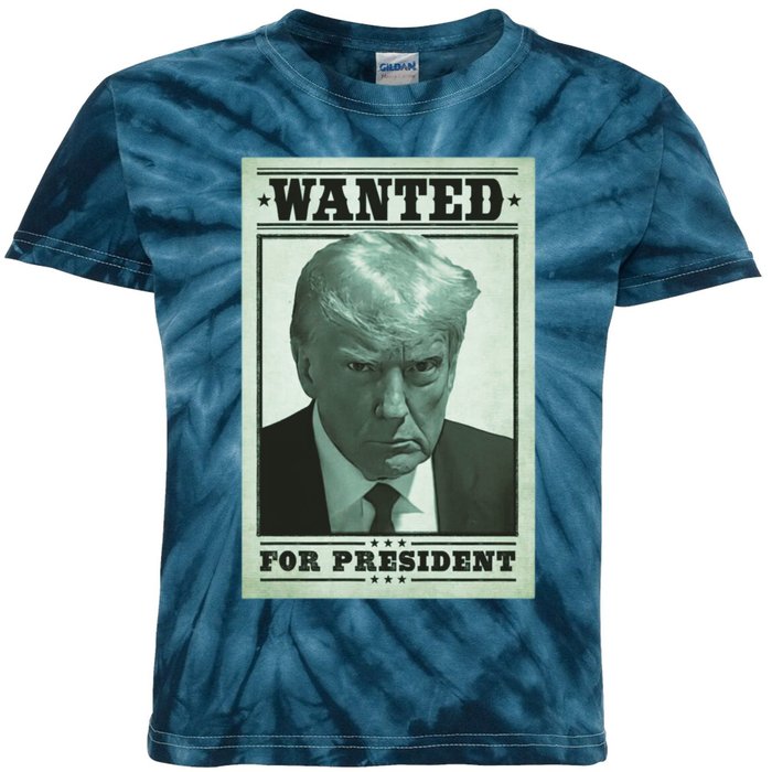 Trump Mugshot Kids Tie-Dye T-Shirt