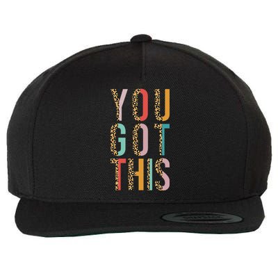 Test Motivational Testing Day Leopard For Teacher Test Day Wool Snapback Cap