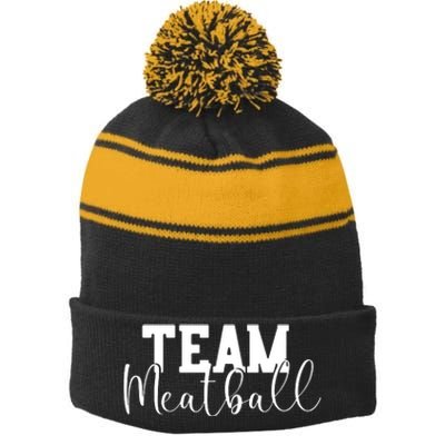 Team Meatball Stripe Pom Pom Beanie