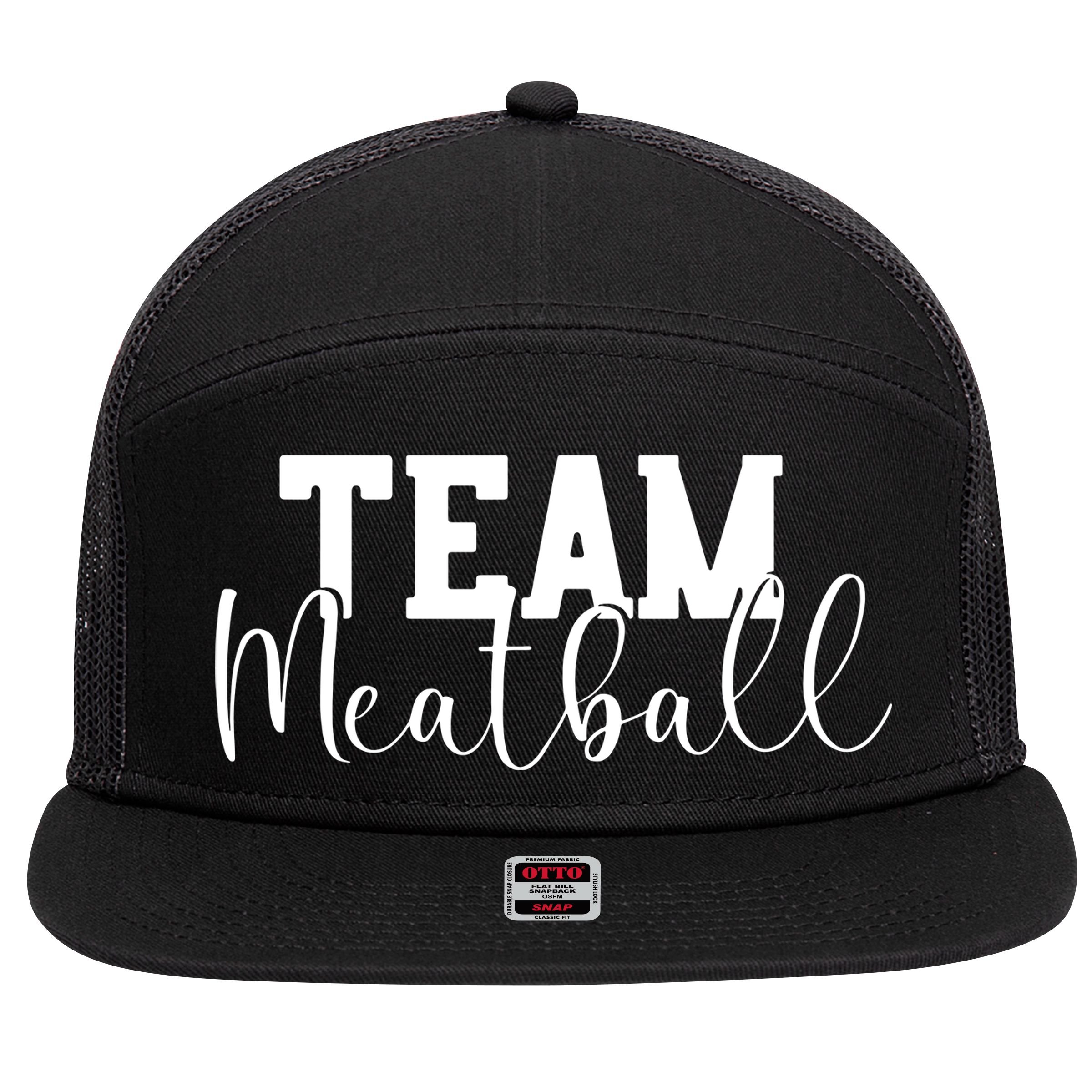 Team Meatball 7 Panel Mesh Trucker Snapback Hat