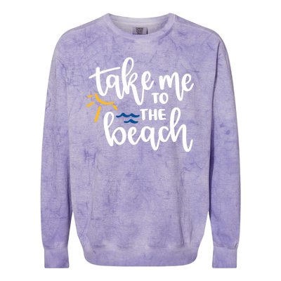 Take Me To The Beach Cute Vacation Colorblast Crewneck Sweatshirt