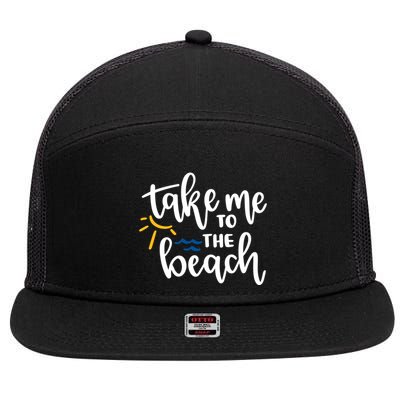 Take Me To The Beach Cute Vacation 7 Panel Mesh Trucker Snapback Hat