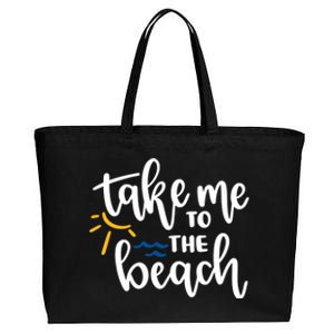 Take Me To The Beach Cute Vacation Cotton Canvas Jumbo Tote