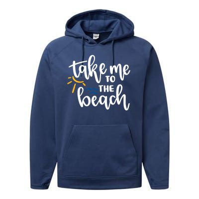 Take Me To The Beach Cute Vacation Performance Fleece Hoodie