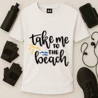 Take Me To The Beach Cute Vacation Cooling Performance Crew T-Shirt