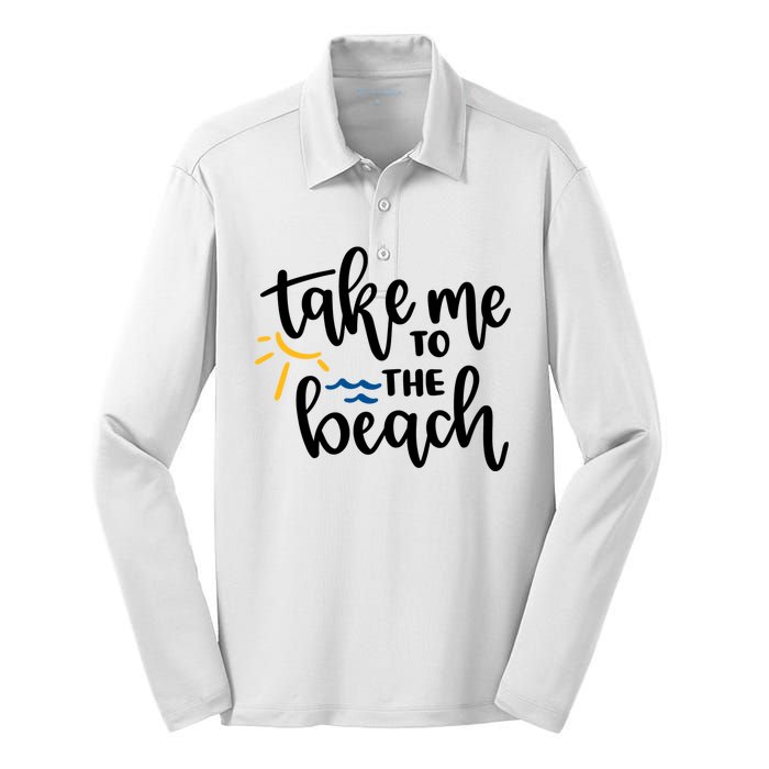 Take Me To The Beach Cute Vacation Silk Touch Performance Long Sleeve Polo