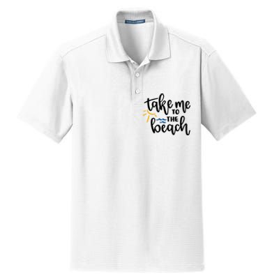 Take Me To The Beach Cute Vacation Dry Zone Grid Polo